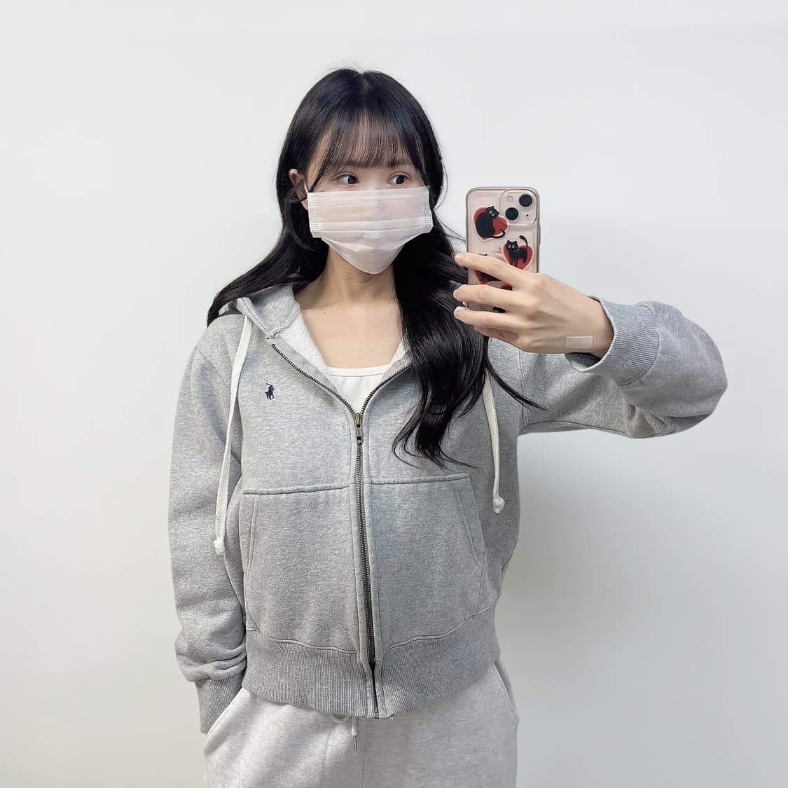 폴로 랄프로렌 포니 로고 후드집업 그레이 상품이미지1