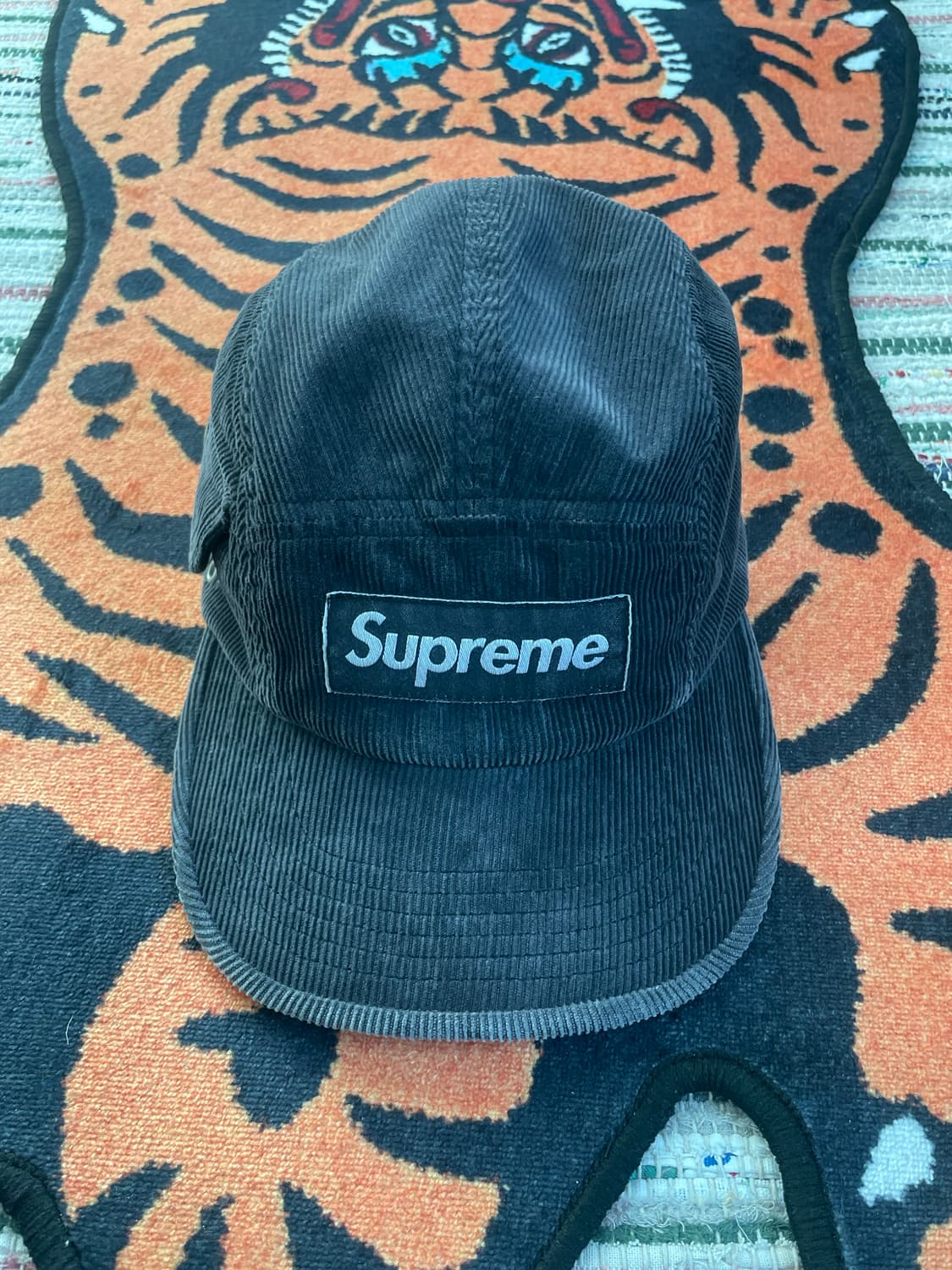 슈프림 코듀로이 포켓 캠프캡 블랙 상품이미지1