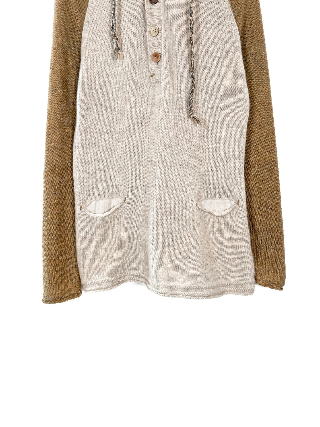 큐브슈가 버튼 포인트 니트 후드티셔츠  상품이미지3