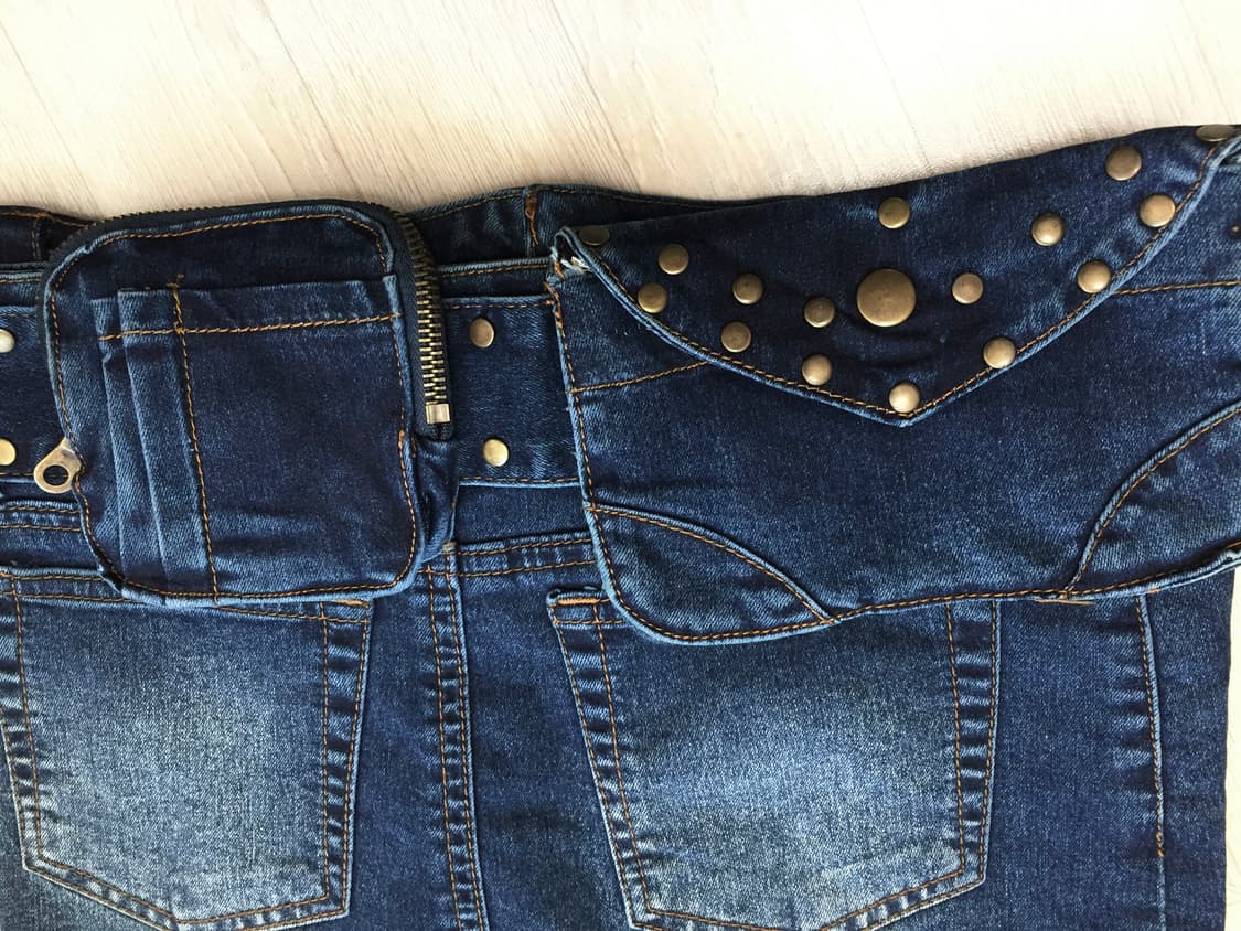 Studded Belt denim Mini Skirt 상품이미지4