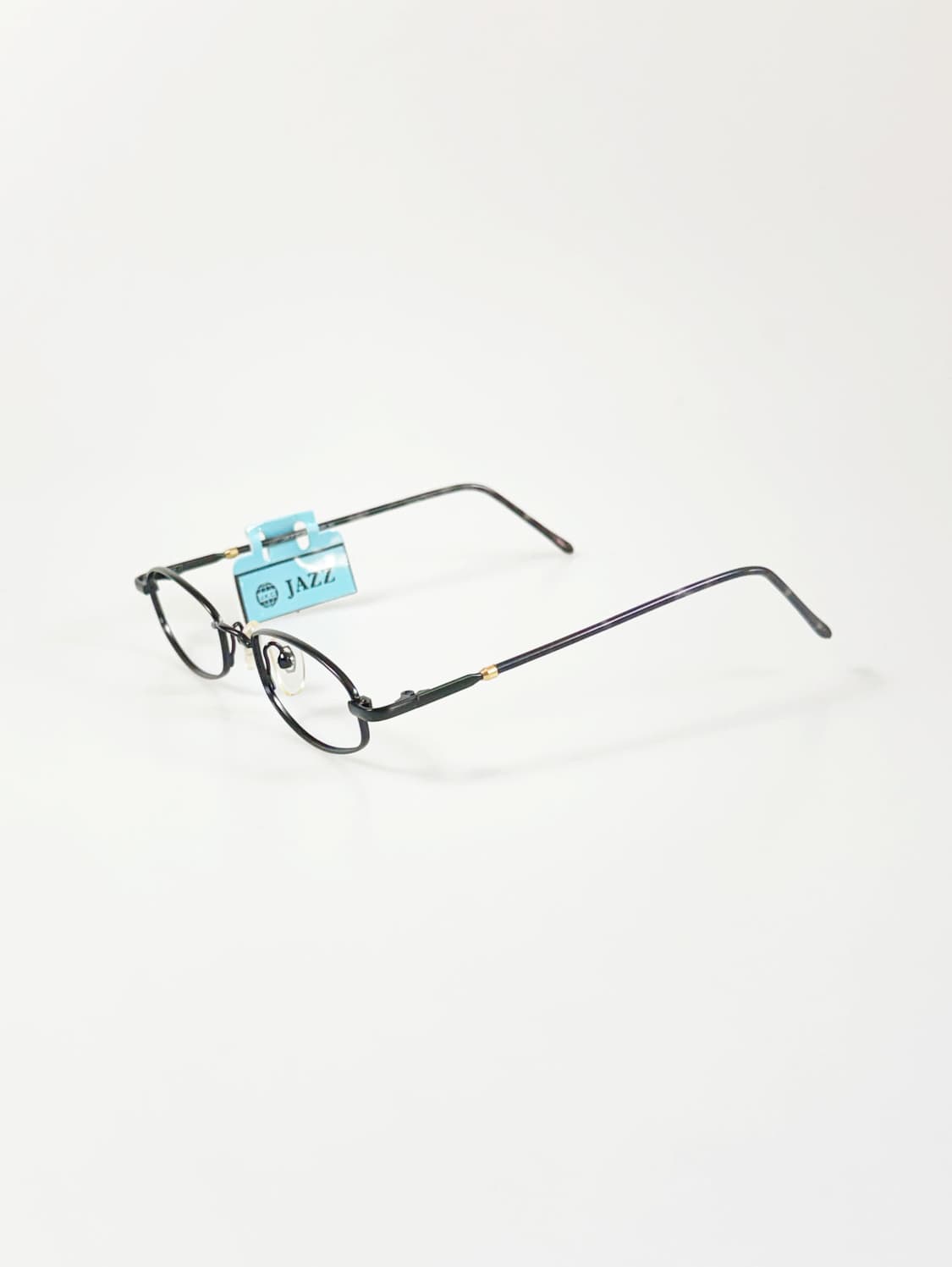90s JAZZ 블랙 메탈 슬림 스퀘어 프레임 빈티지 안경 상품이미지3