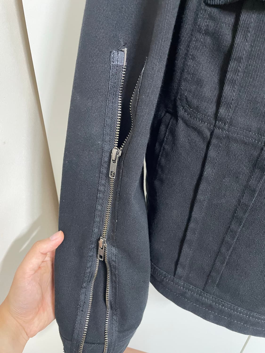 (S) ETCE 이티씨이 지퍼 트러커 자켓 블랙 상품이미지6