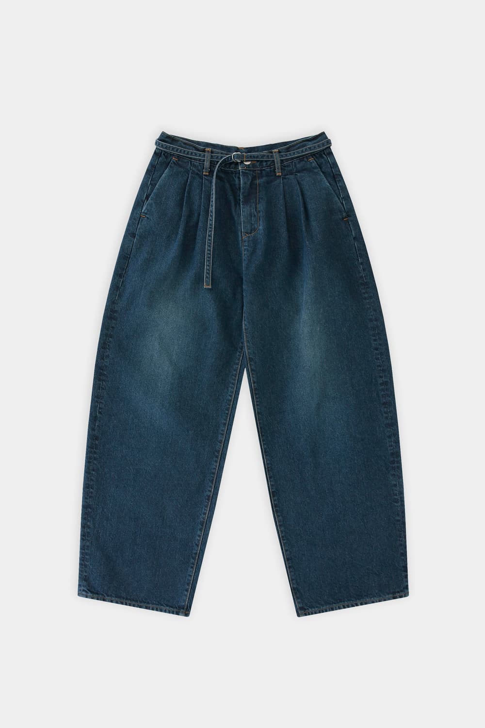 라벨아카이브 belted wide fit jeans green blue 상품이미지1