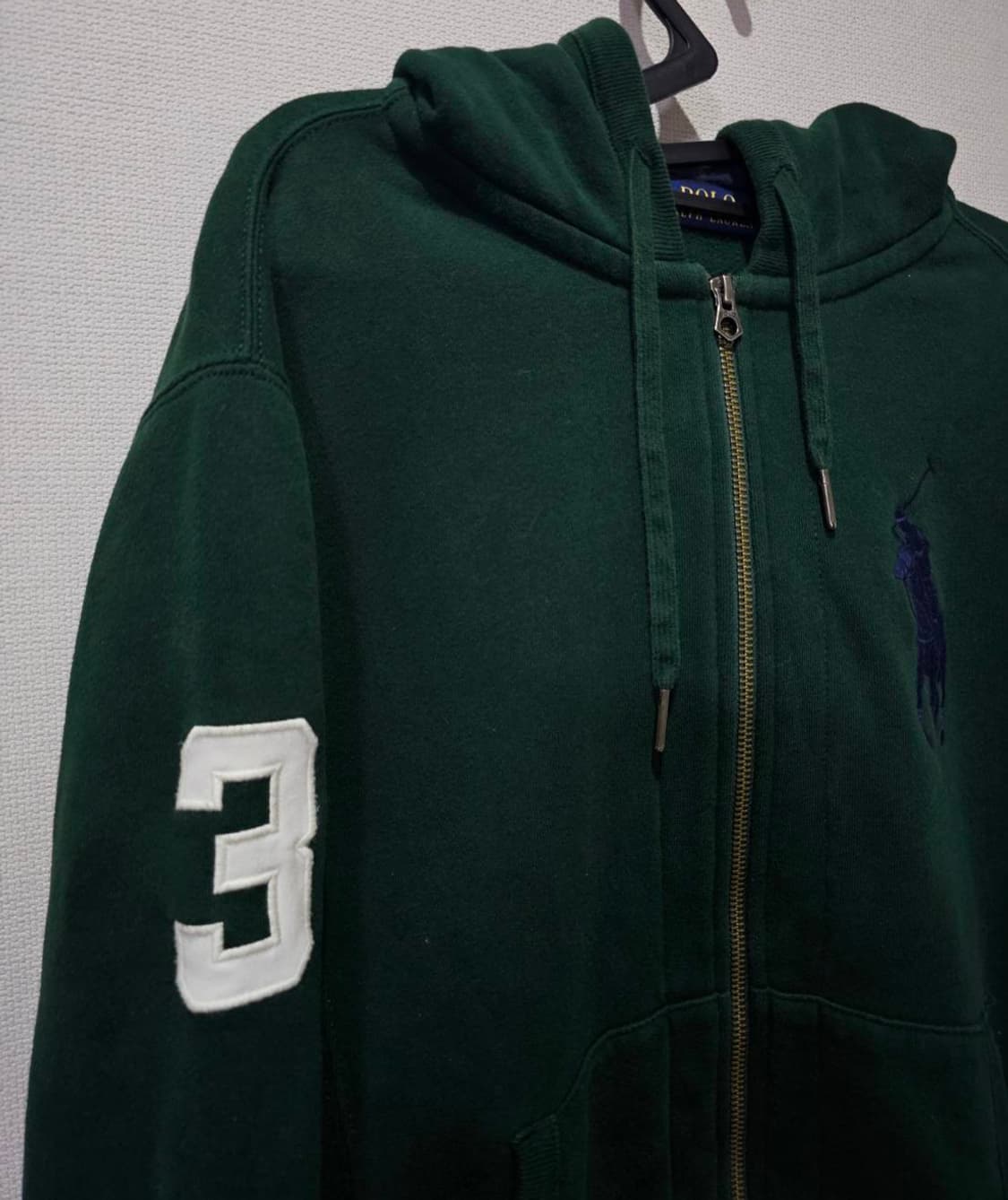 폴로 빅포니 체크 그린 후드집업 90 / S 상품이미지2