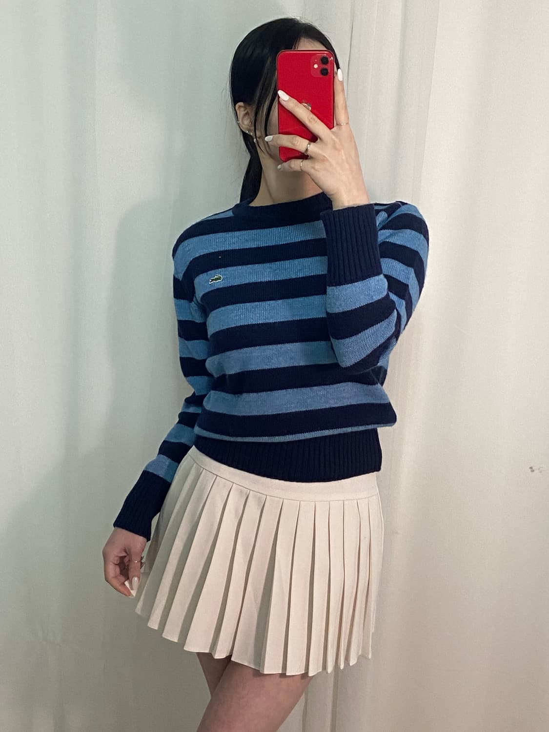 라코스테 스트라이프 와펜 니트 상품이미지3