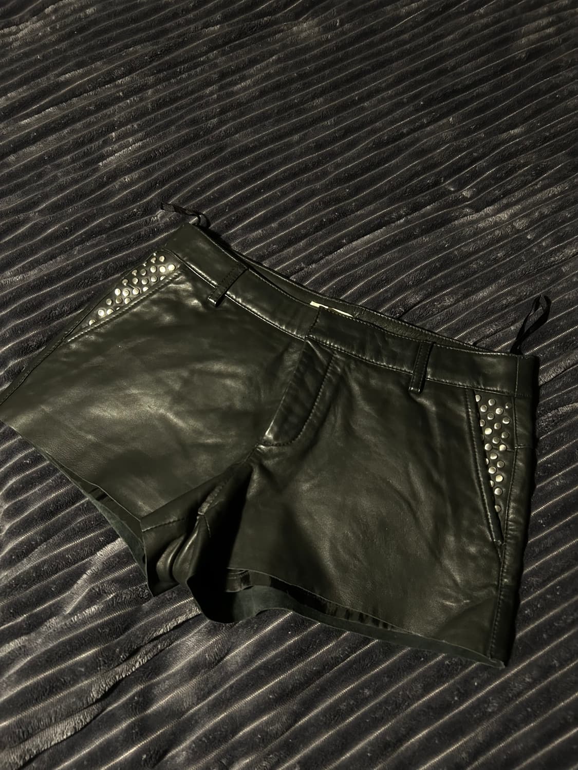 Sheep Skin Stud Detail Leather Pants 상품이미지1