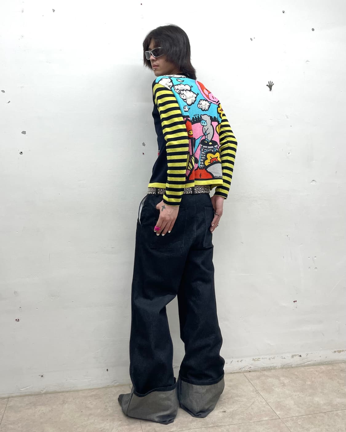 yellow stripe pig knitwear  상품이미지7
