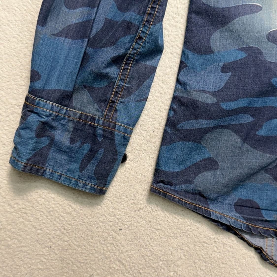 필립 플레인 카모플라주 데님 셔츠 블루 52 상품이미지4