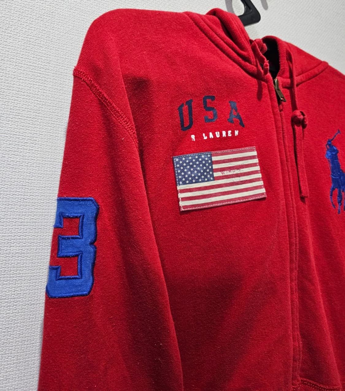 폴로 POLO 레드 빅포니 USA 성조기 후드집업 90/S 상품이미지2