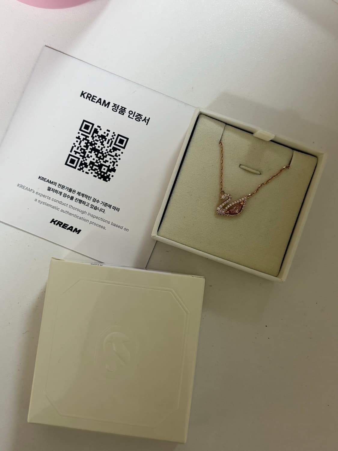 스와로브스키 다즐링스완 목걸이 핑크 로즈골드 상품이미지1