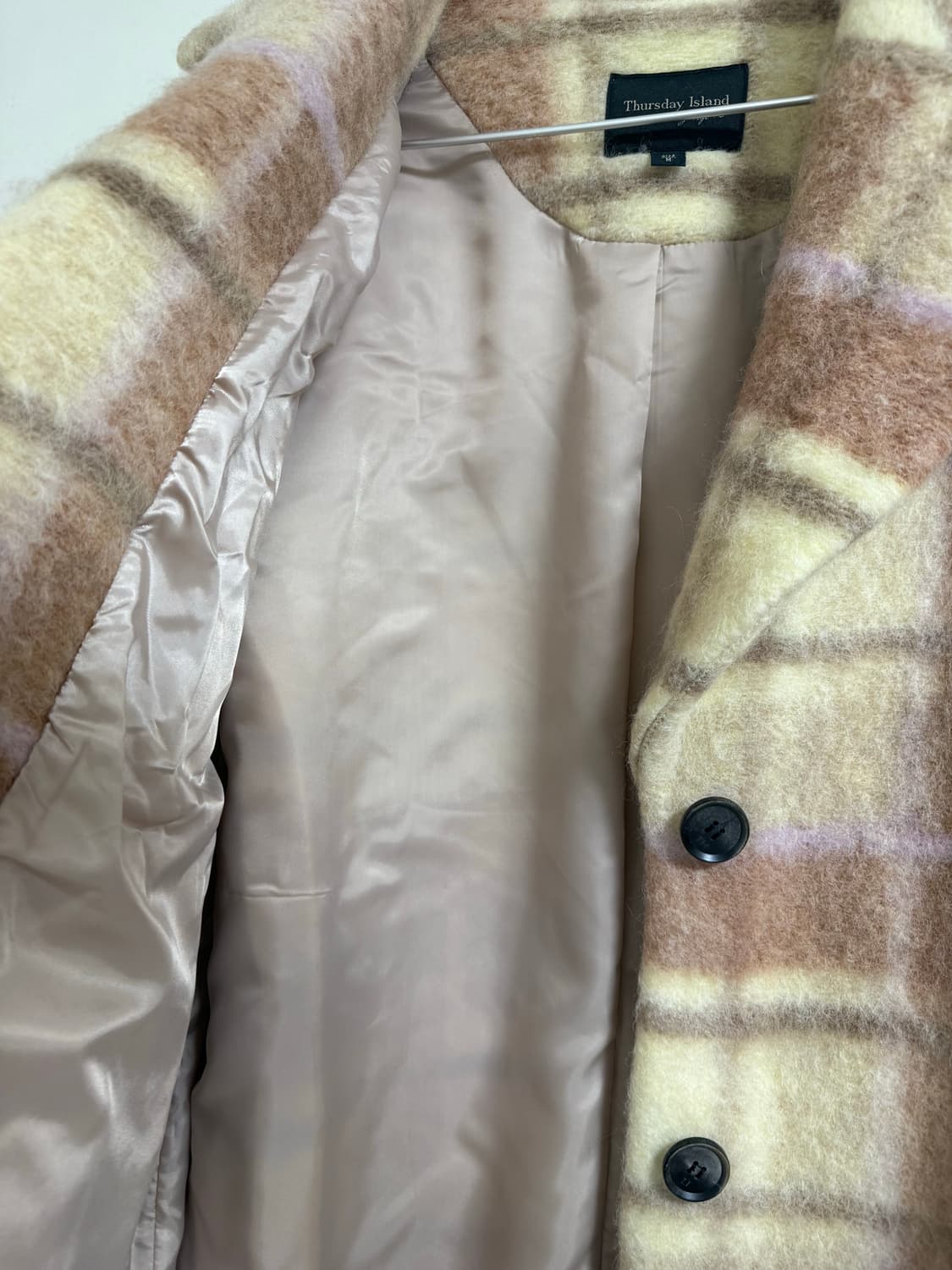 Thursday Island써스데이아일랜드 체크 울져지 롱코트 M 상품이미지6