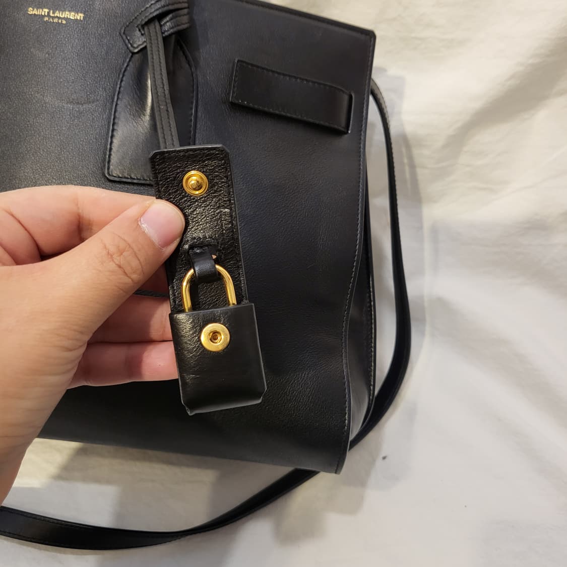 생로랑 삭 드쥬르 스몰 레더 토트백 크로스백 가방 상품이미지7