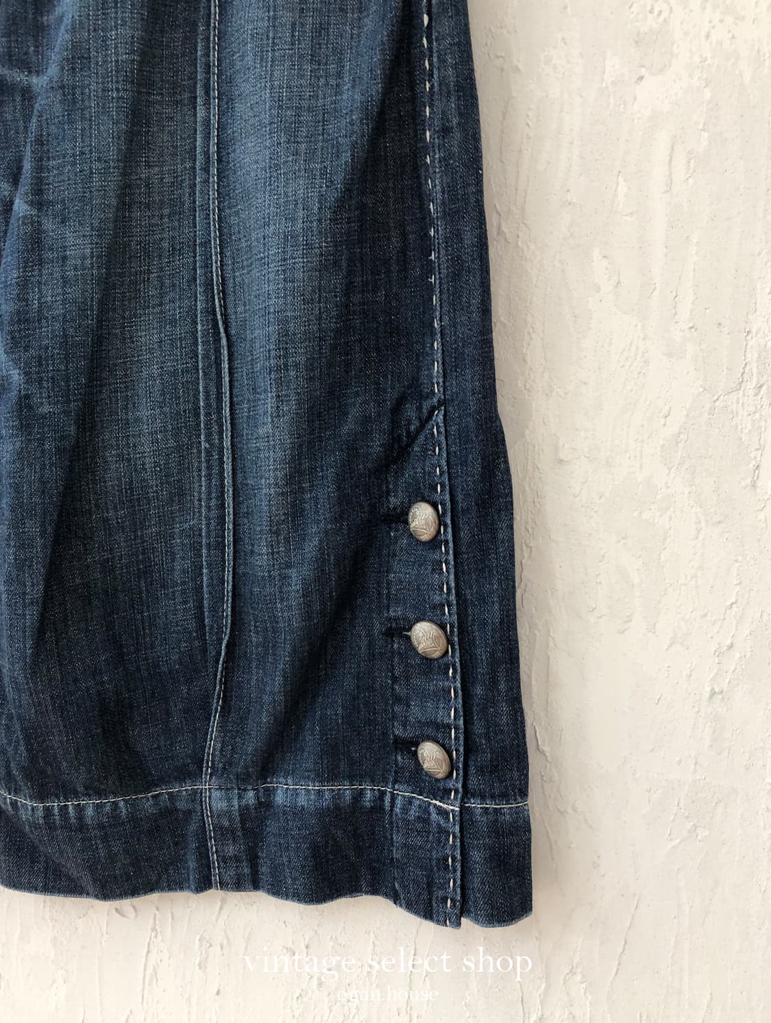 vintage button denim culotte pants 상품이미지3