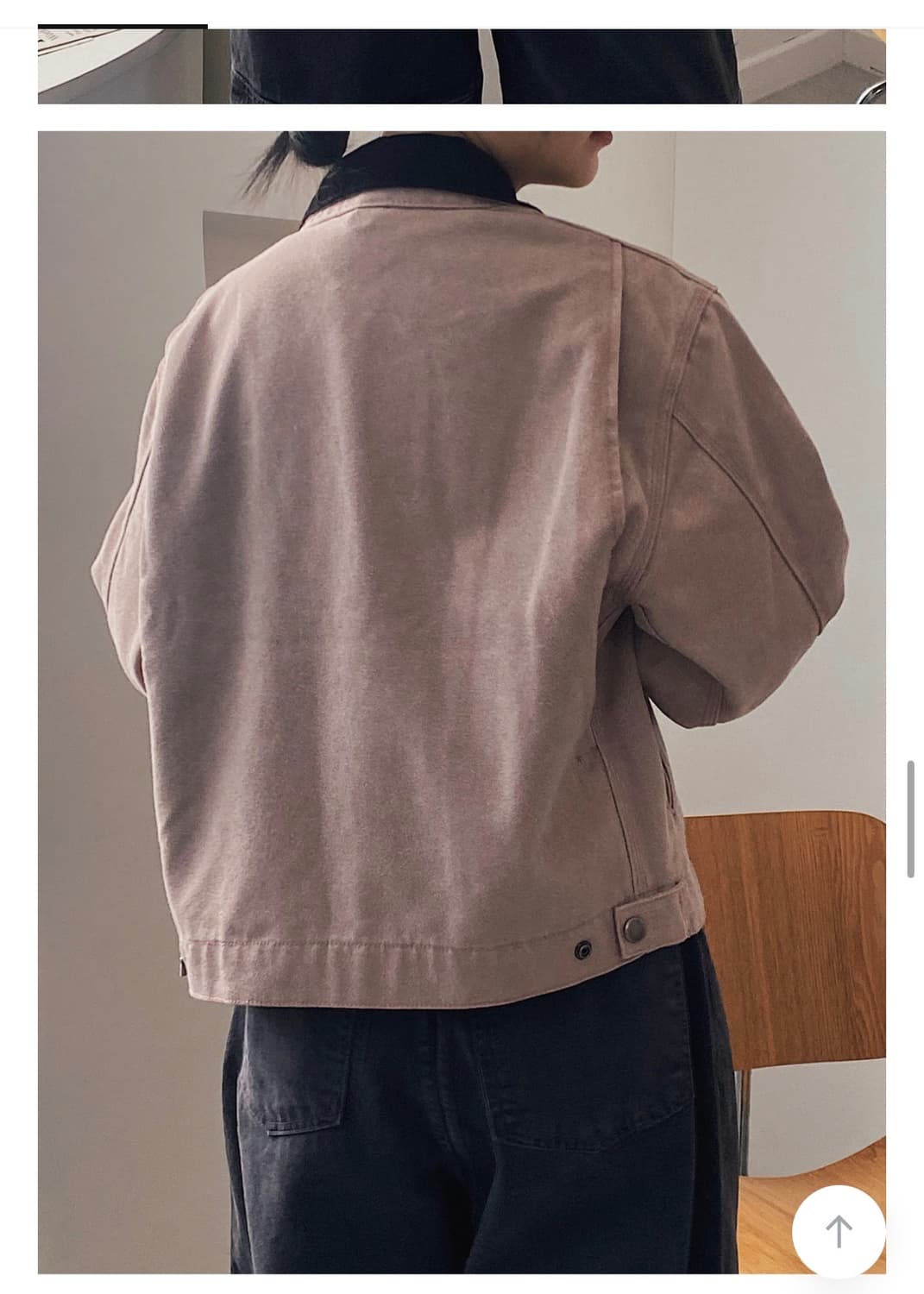 빈티지 워싱 캔버스 워크 카라 크롭 자켓 상품이미지2