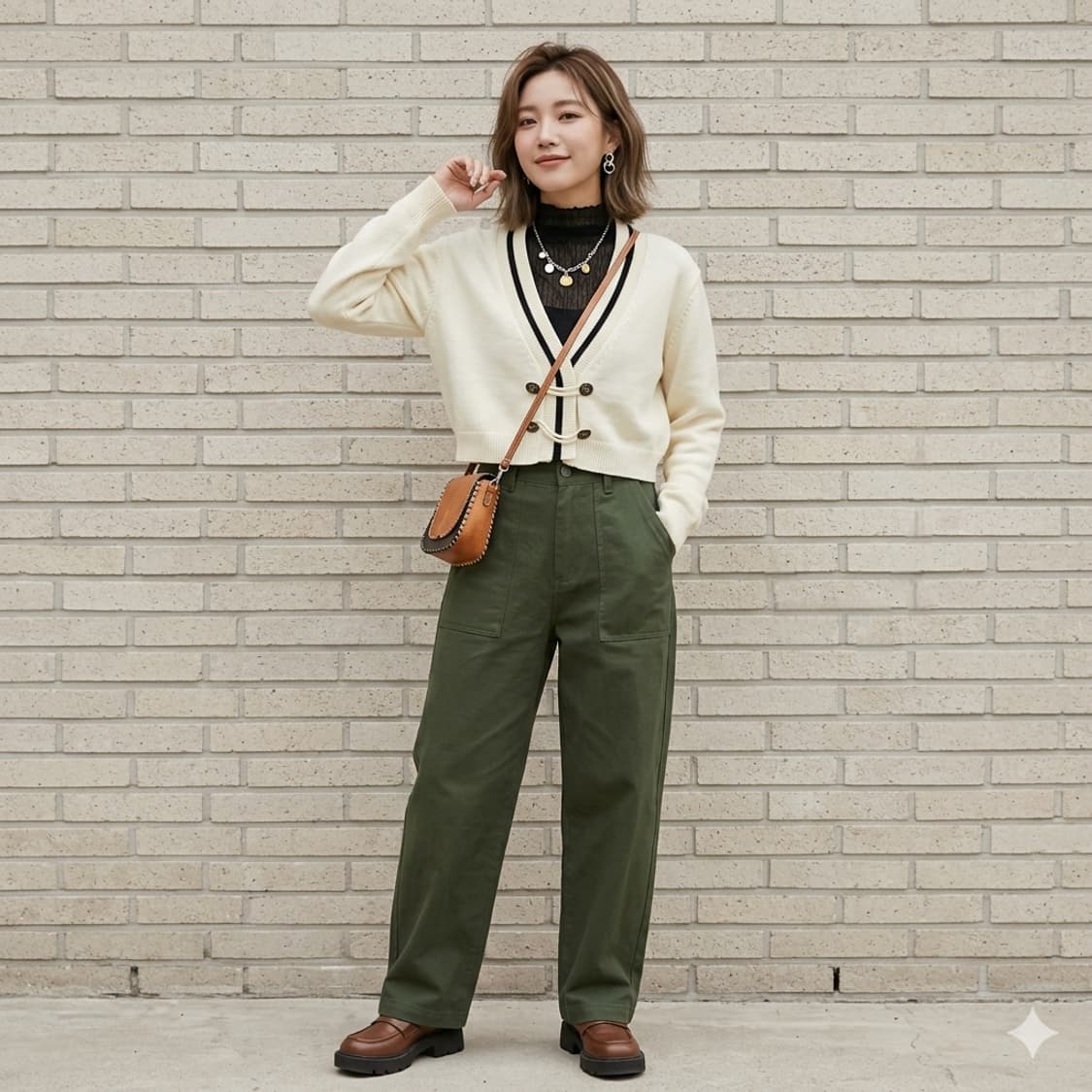 쿠오세(KUOSE) 리본 포인트 크롭 니트 가디건 상품이미지1