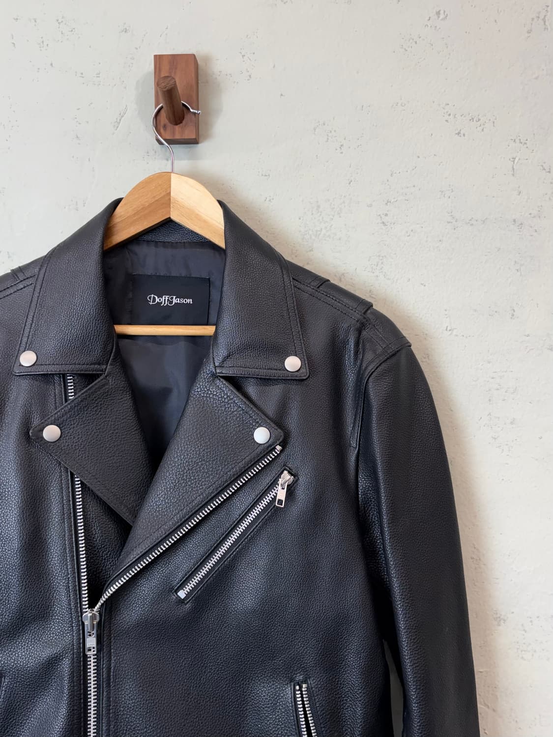 도프제이슨 카우하이드 레더 라이더 자켓 블랙 상품이미지2