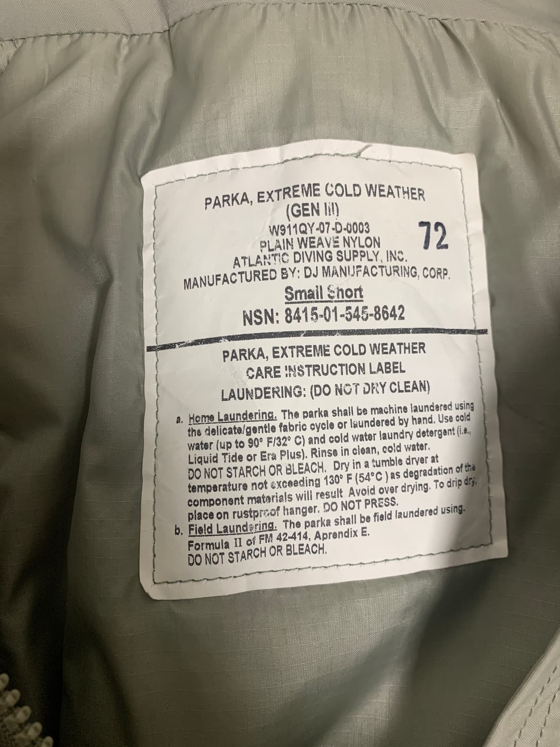 ecwcs level 7 파카 OG 스몰 숏 상품이미지2