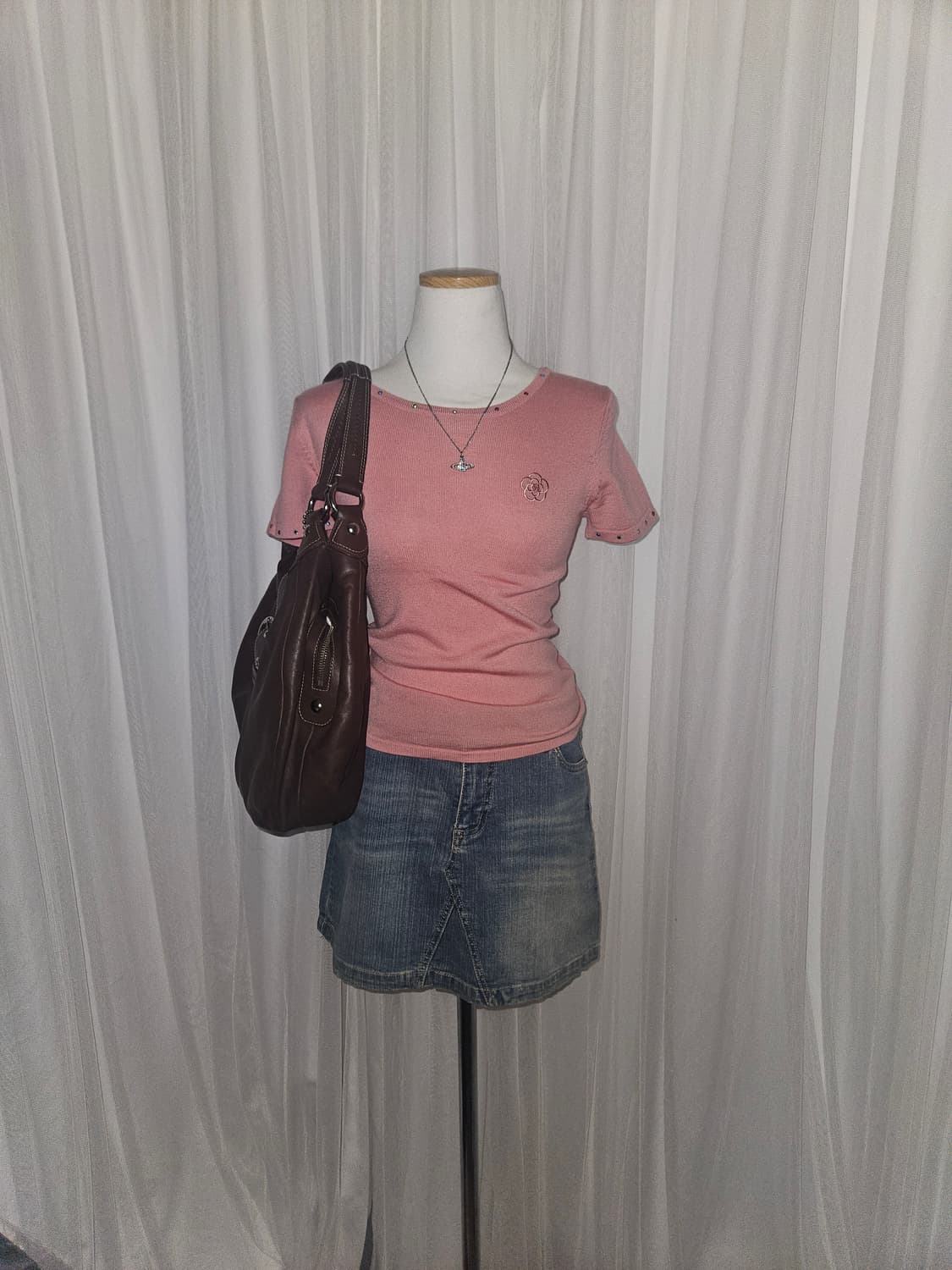 CLATHAS y2k 젬스톤 로즈🌹 핑크 니트 상품이미지1