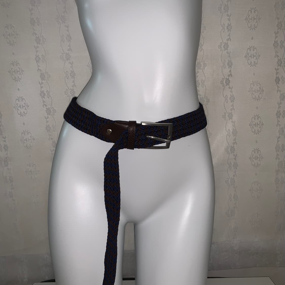 브라운 & 블루 믹스 웨빙 벨트 상품이미지1