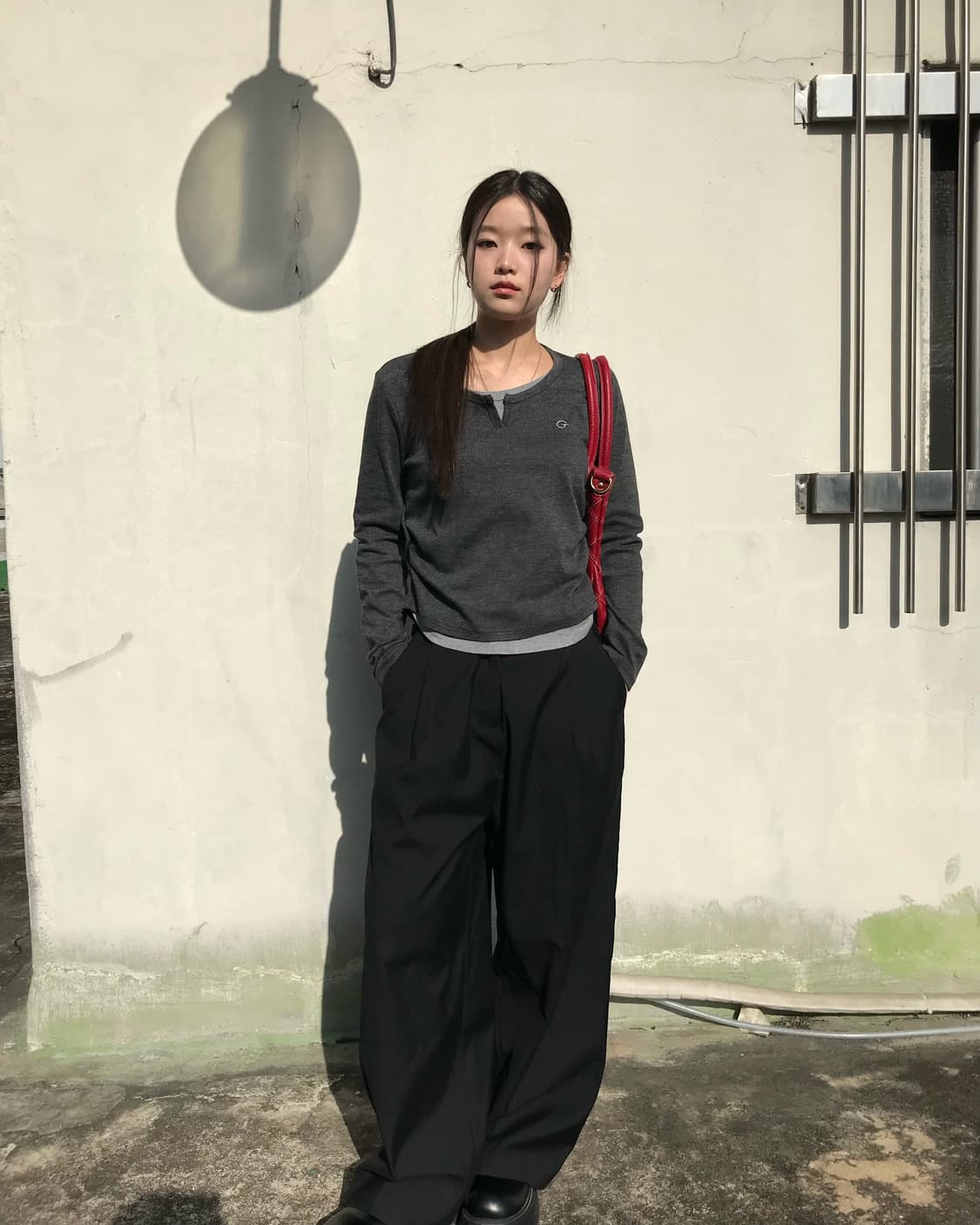 레드 다이아몬드 레더 토트백  상품이미지7