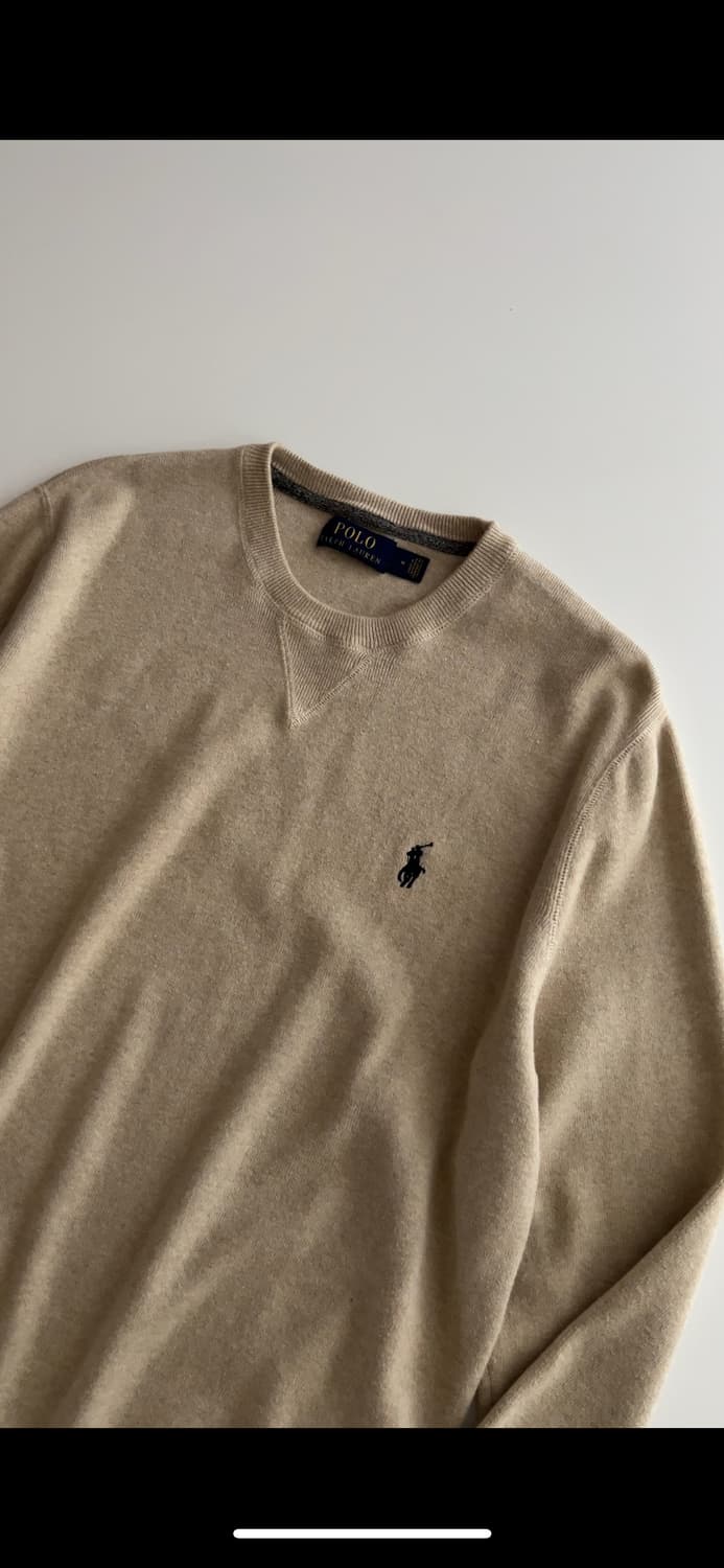 폴로 랄프로렌 베이지 라운드넥 니트 M 상품이미지2