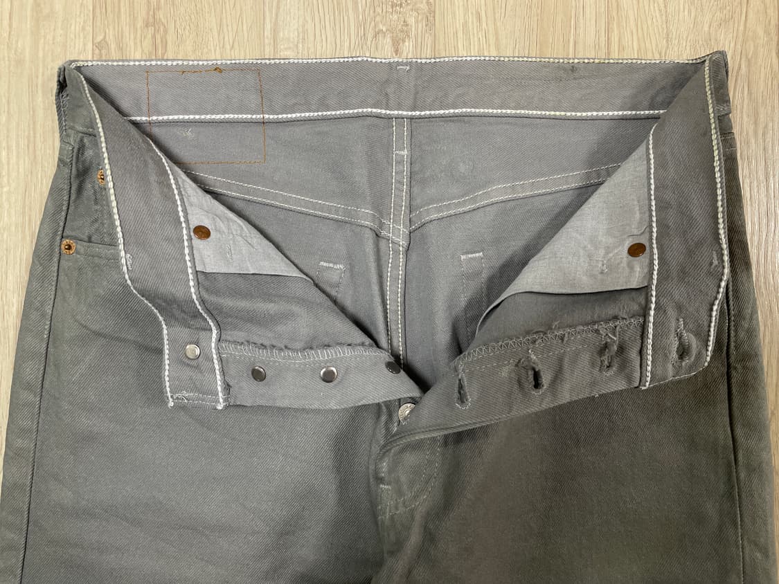 31) 90's 리바이스 501 그레이 코팅 데님팬츠(미국제)데드스탁 상품이미지6