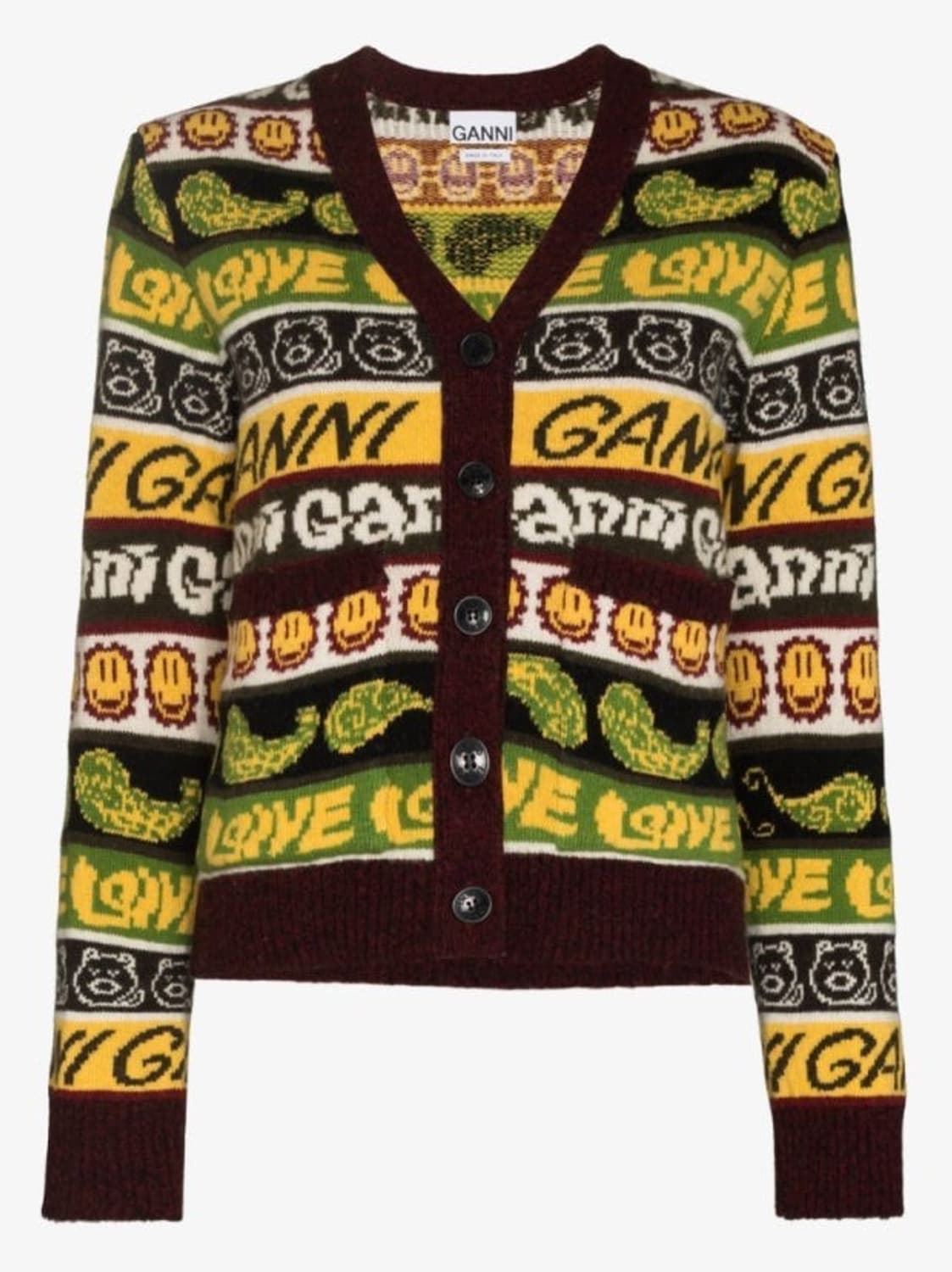 GANNI 가니 로고 패턴 울 가디건 상품이미지7