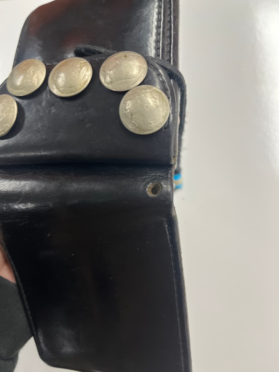 고로스 블랙 새들레더 5콘초 반지갑 상품이미지8