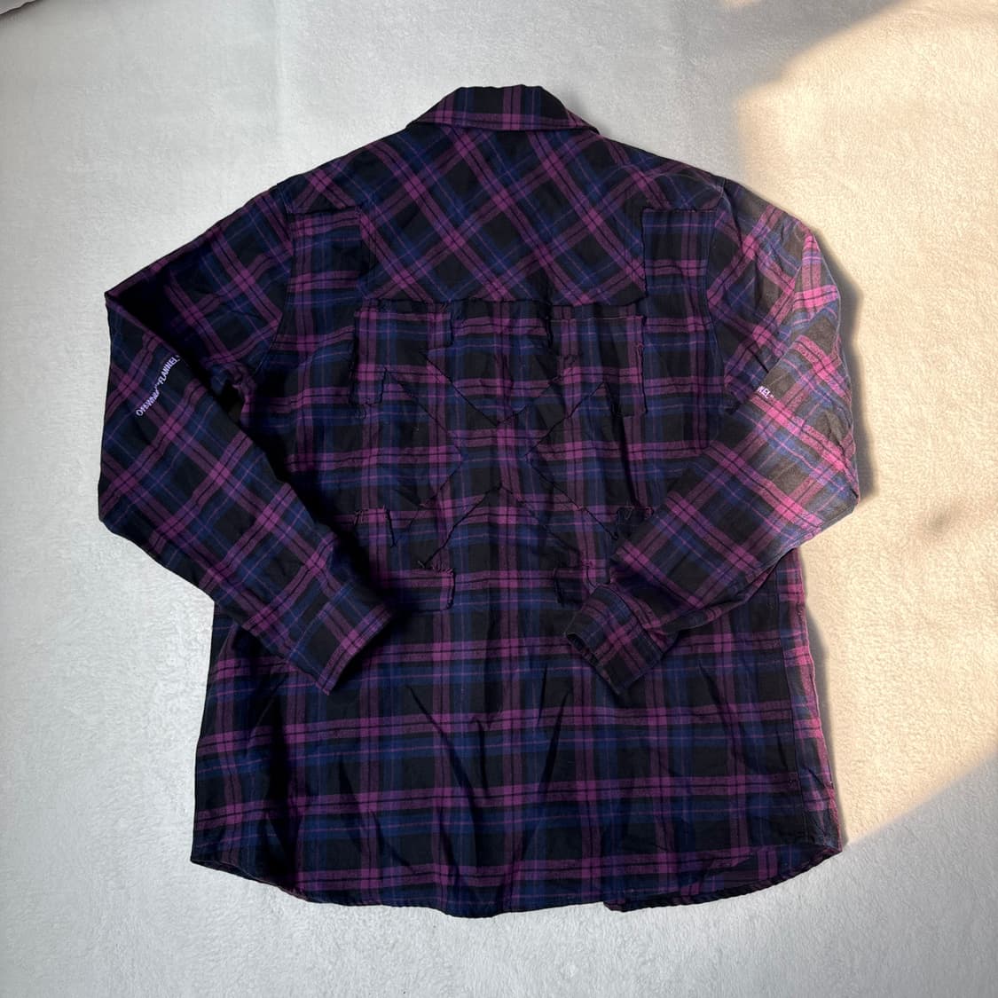 XL 오프화이트 플란넬 체크 셔츠 0310T 상품이미지2