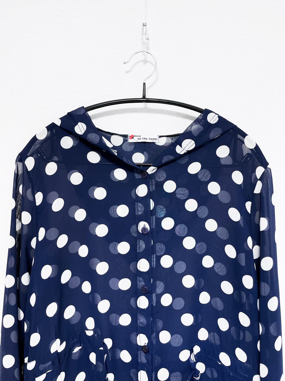 Mesh Dot Hooded Jacket - Navy 상품이미지7
