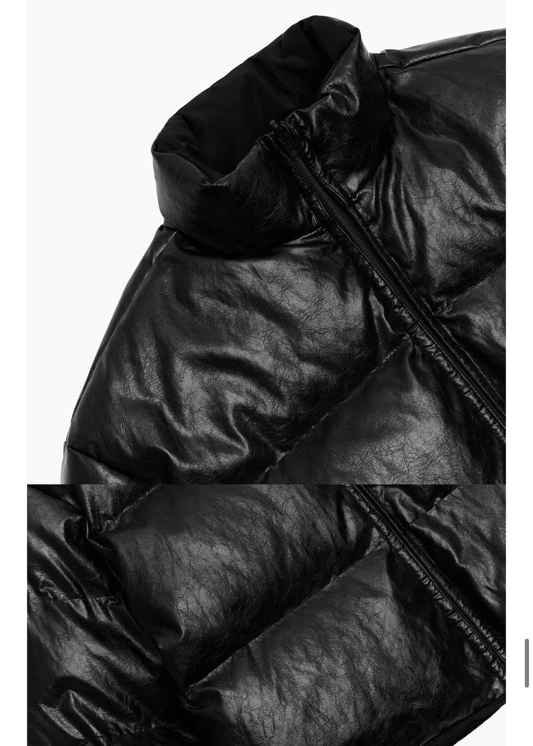 아모멘토 비건레더 패딩 M 상품이미지8
