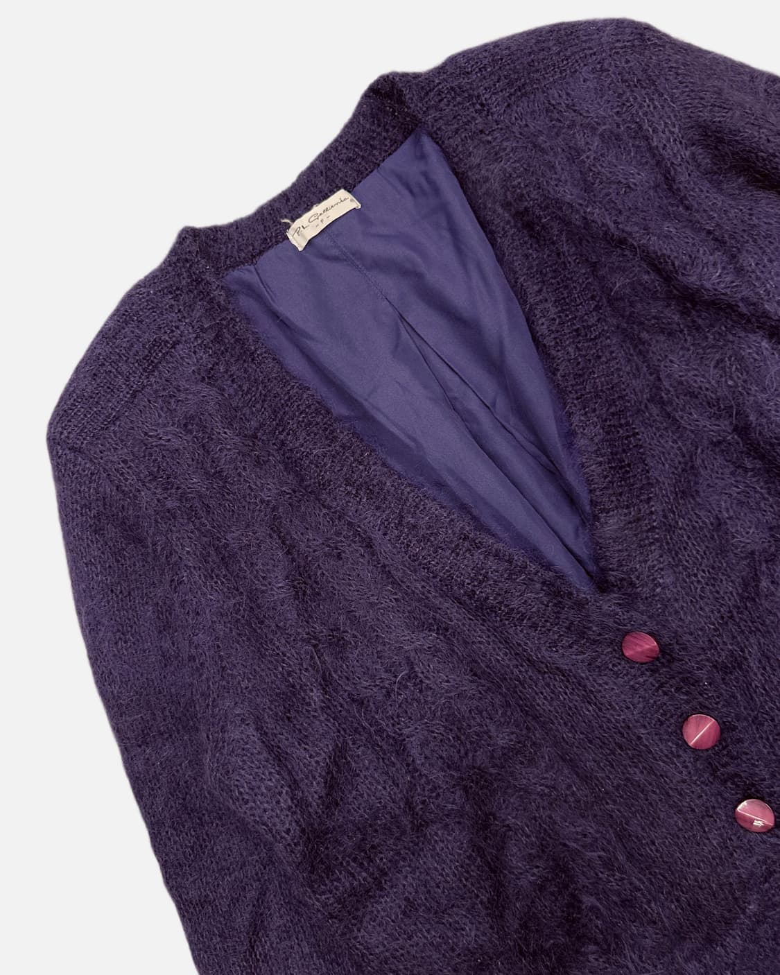 purple hairy mohair cardigan 상품이미지2