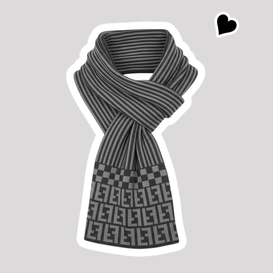 정품 펜디 쥬카 양면 그레이 머플러 상품이미지1