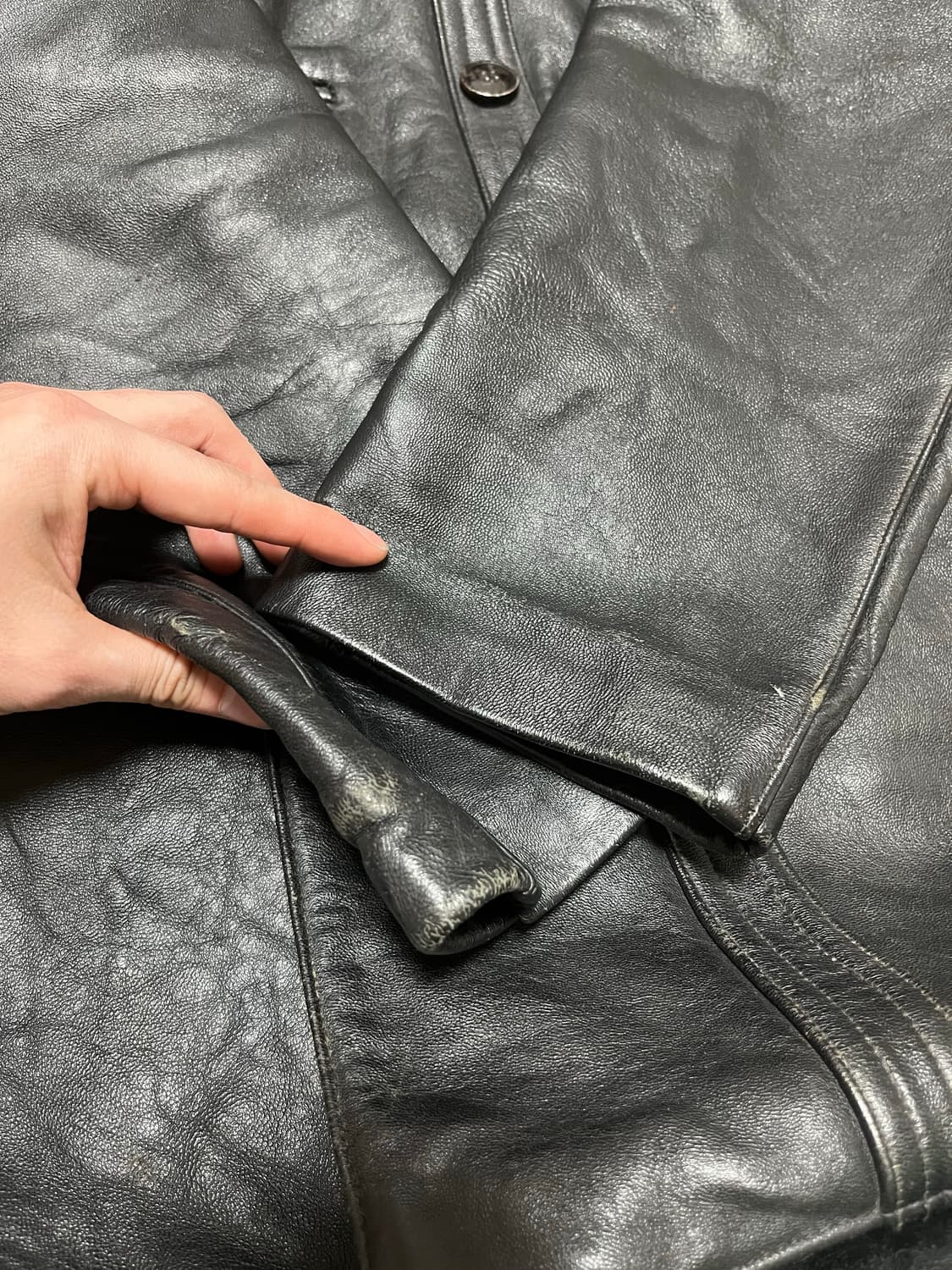 빈티지 프렌치 더블 레더자켓 르꼬르뷔지에 상품이미지9