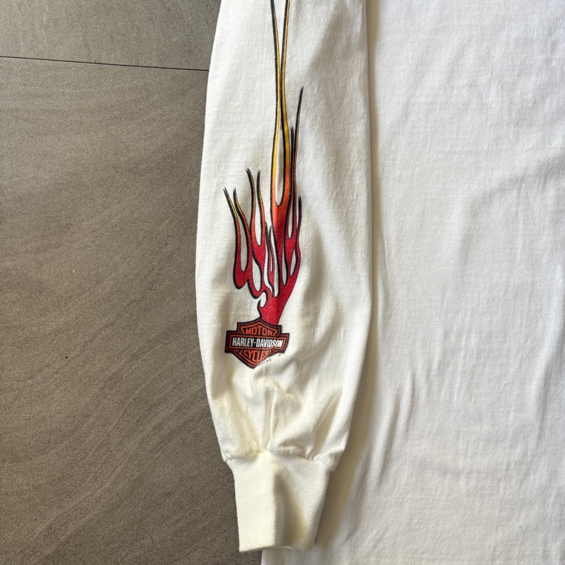 할리데이비슨 정품 미국 생산 화이트 플레임 긴팔 티셔츠 상품이미지5