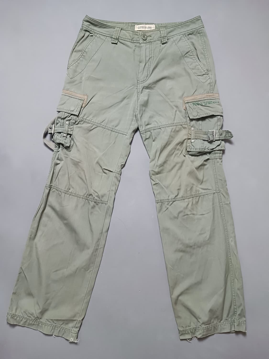 [32] 리트머스 진스 카고 팬츠 면바지 카키 상품이미지1