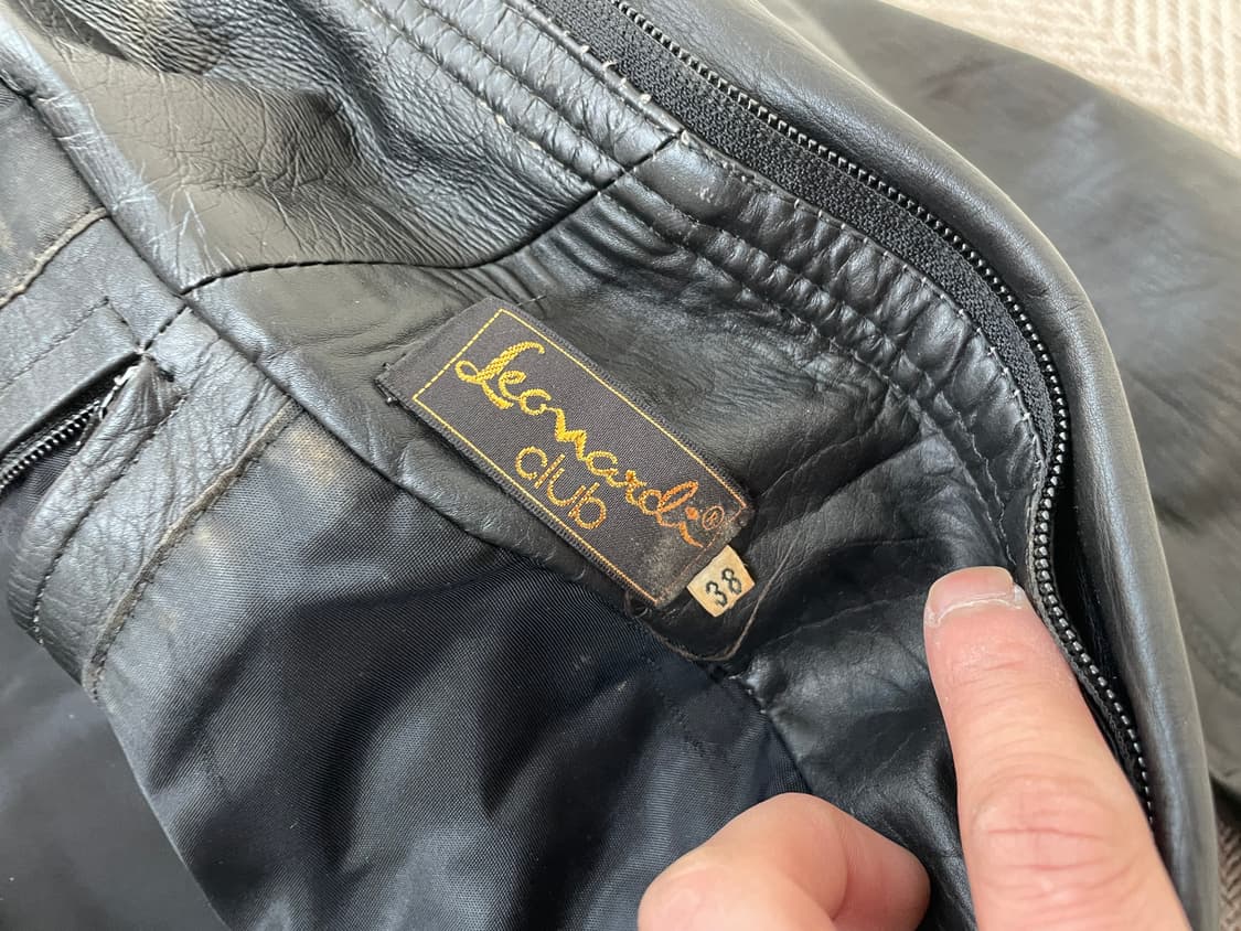 빈티지  봄버 블루종 레더 자켓 J03928 상품이미지4