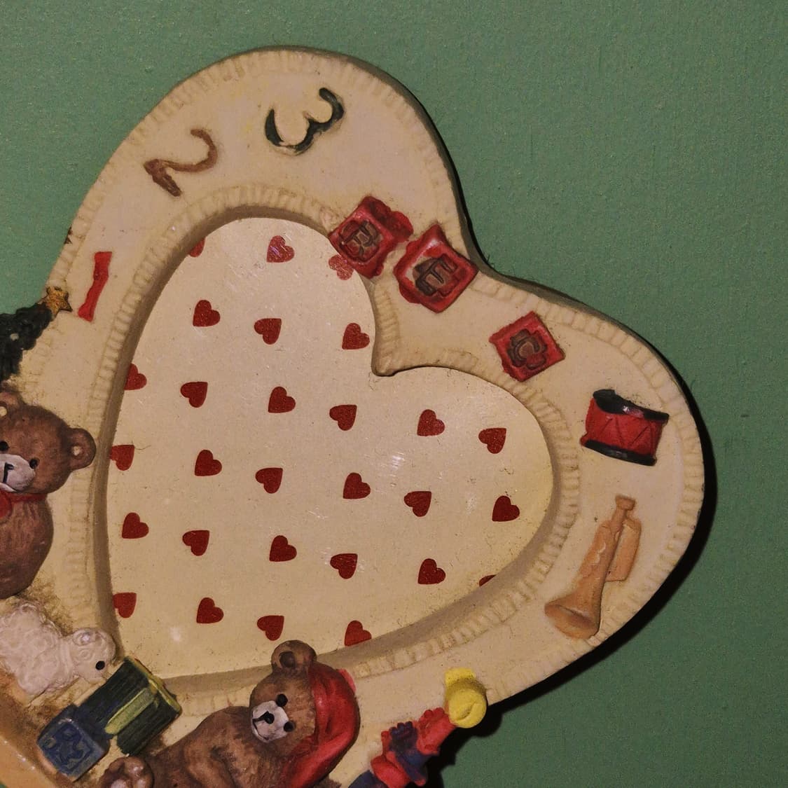 90s 레트로 테디베어 하트 피겨린 액자 상품이미지6