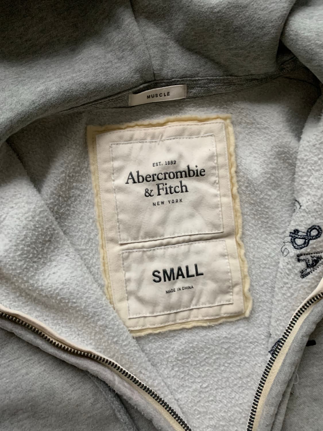 아베크롬비 가슴로고 헤비코튼 사이드라인 후드집업 상품이미지7