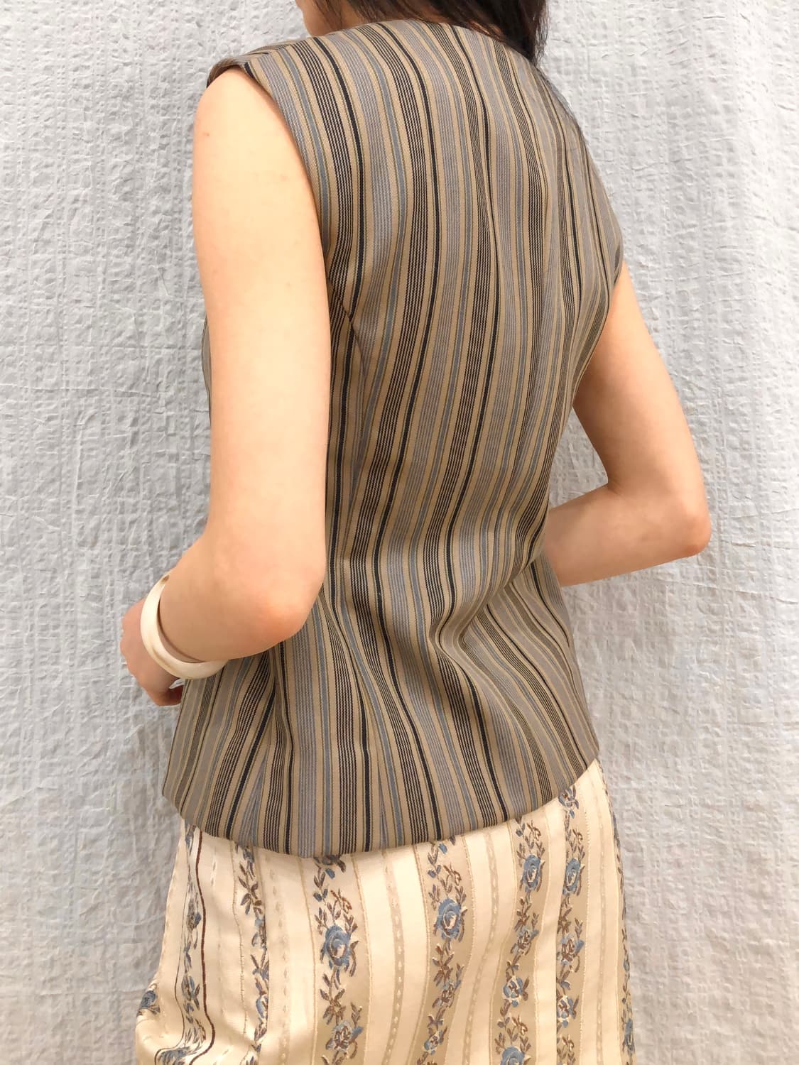soft brown stripe vest 상품이미지6