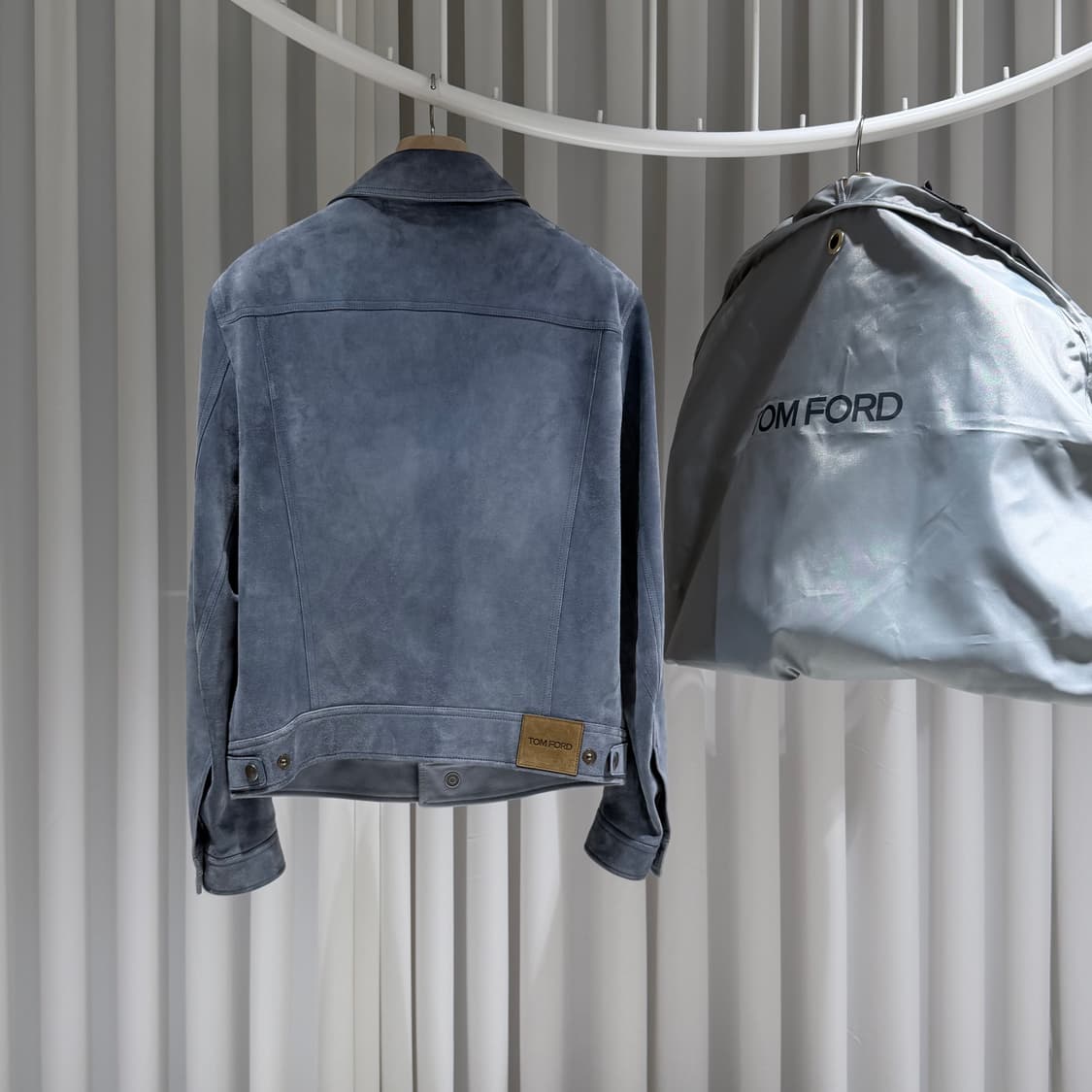 (A+/50) / 톰포드 스웨이드 오션 블루 자켓 블루종 상품이미지5