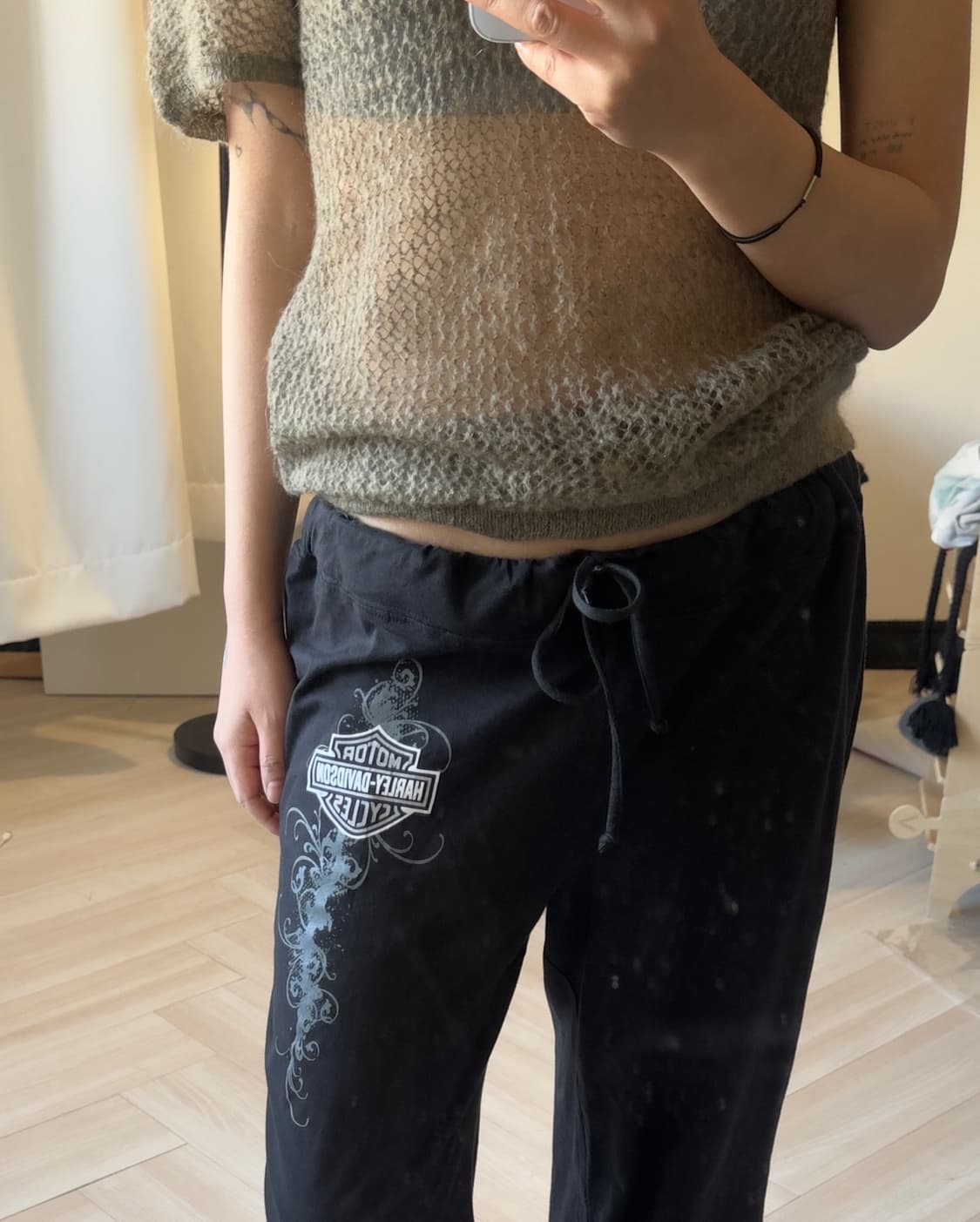 [PLACE] mohair lace-up knit top 상품이미지2