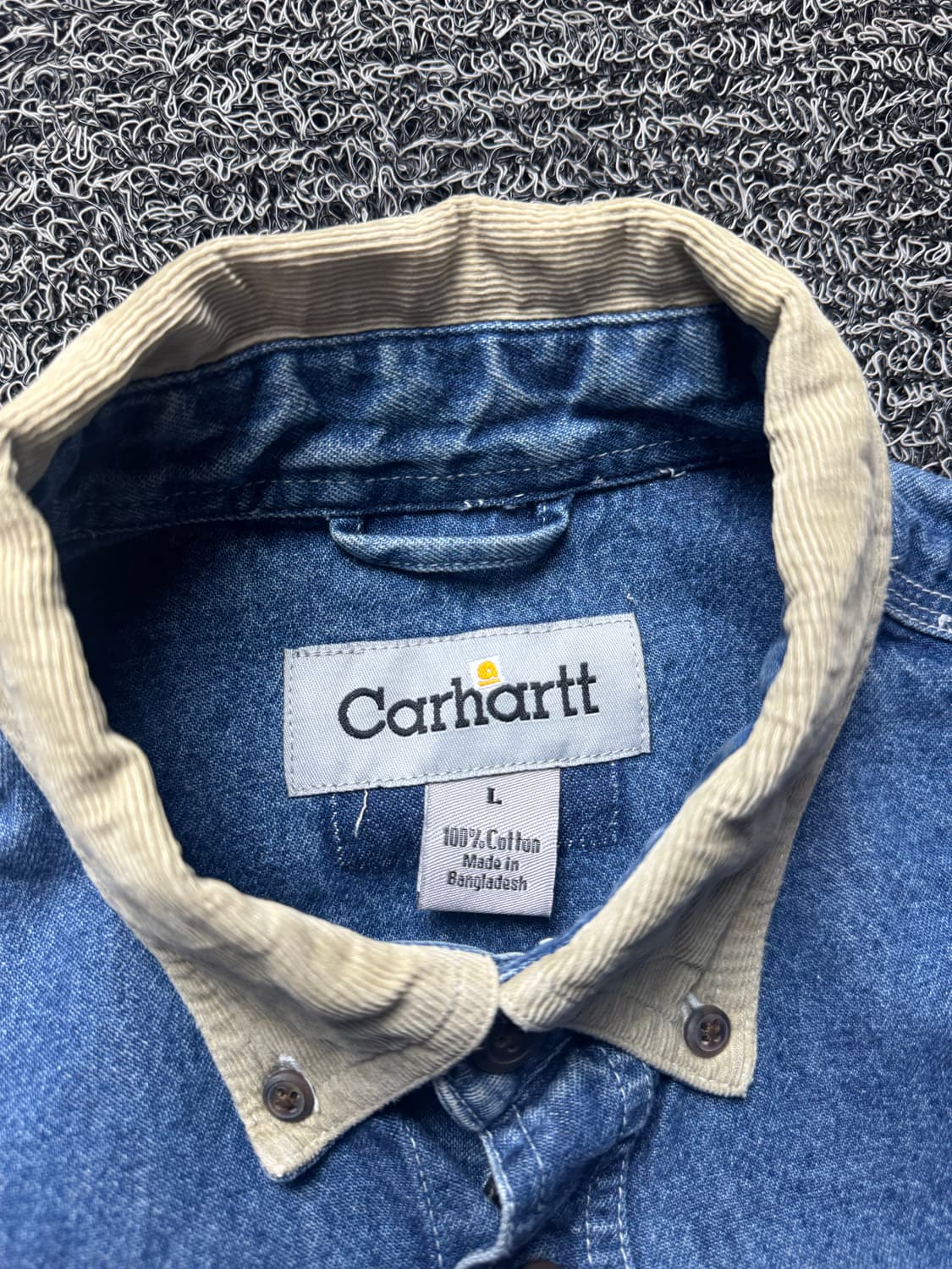칼하트 코듀로이 카라 박시핏 데님 워크 셔츠 1388 상품이미지4