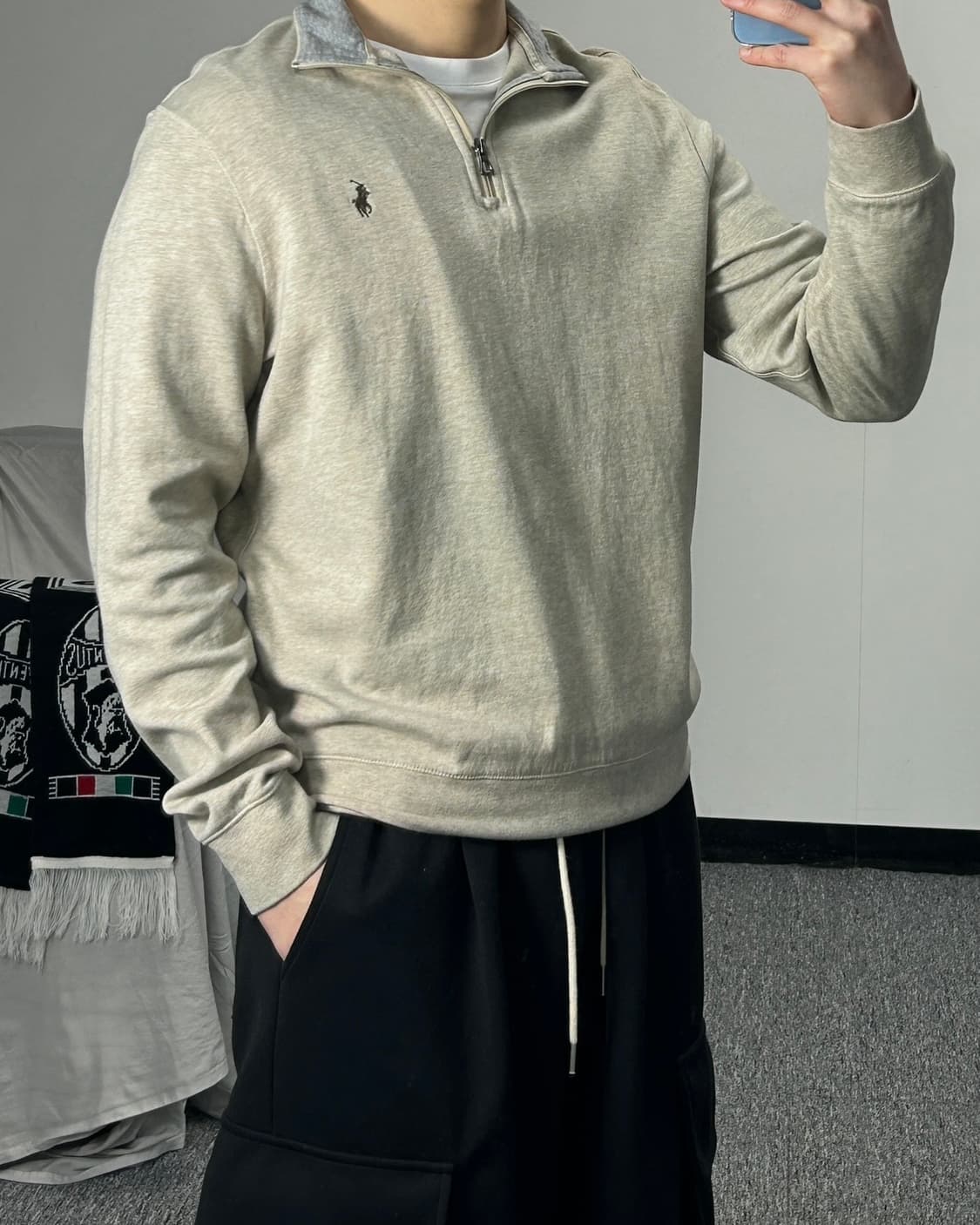 폴로 랄프로렌 오트밀 하프집업 스웻셔츠  상품이미지2