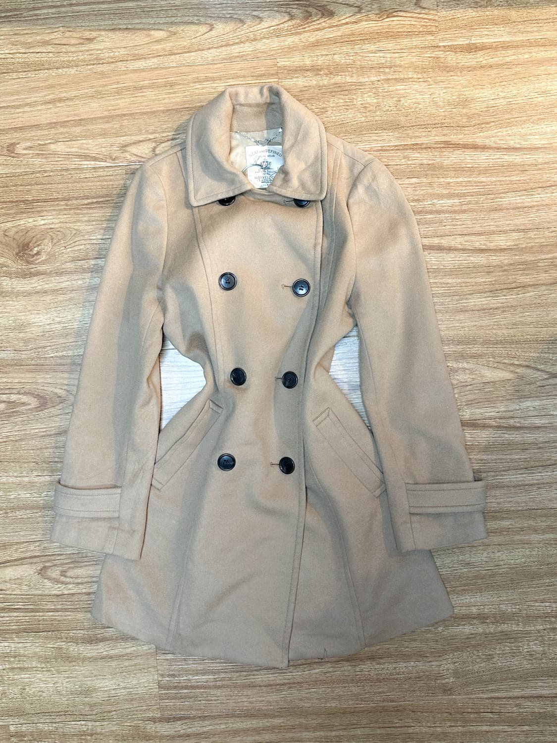 빈티지 더블 버튼 브라운 라떼 코트 오네갸루 로걀 코이세이오깔 핀터깔 상품이미지1