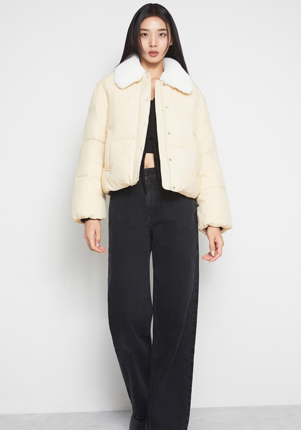 mixxo 크롭 카라 푸퍼 상품이미지2