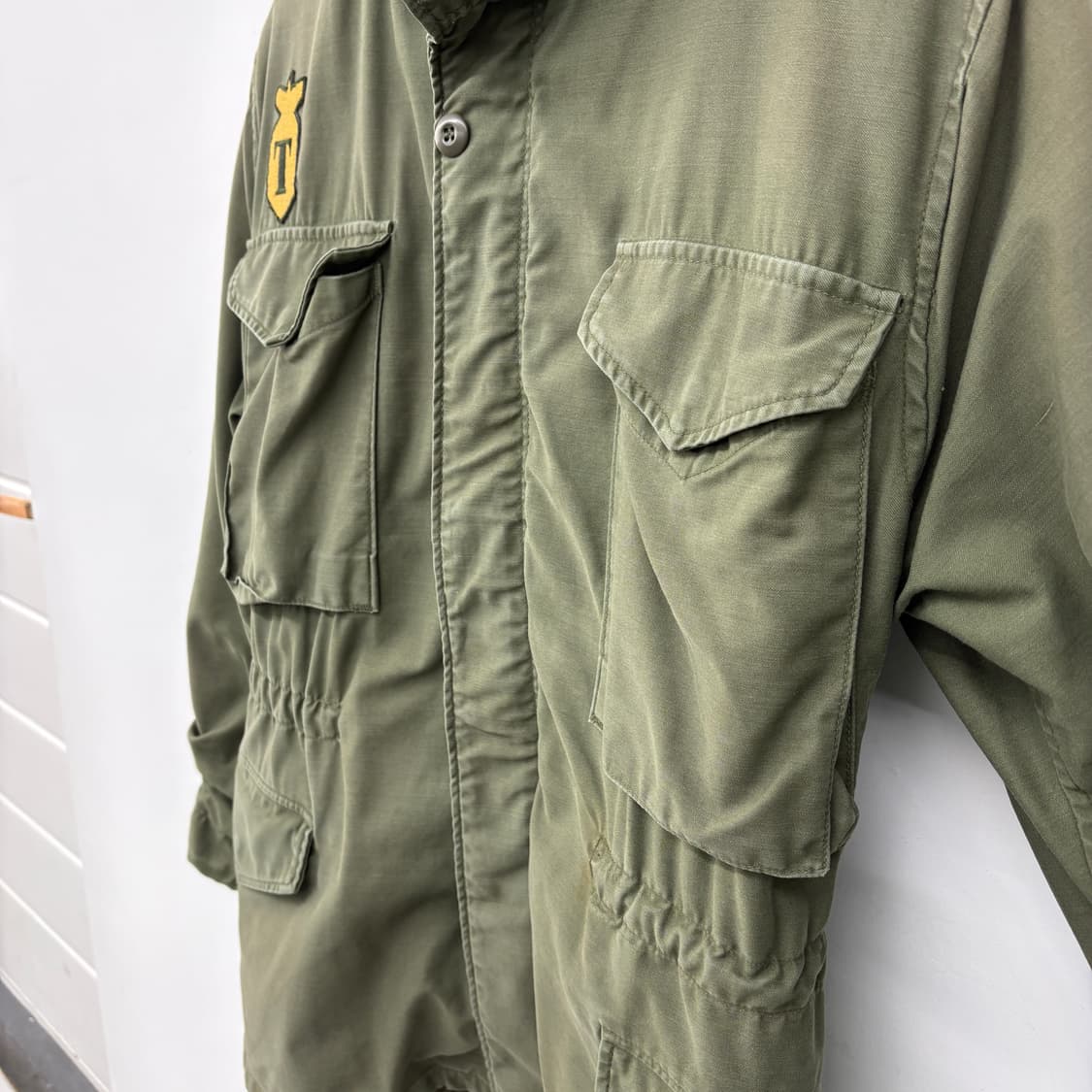 80s m65 밀리터리 야상 자켓 카키색 패치 M 상품이미지3