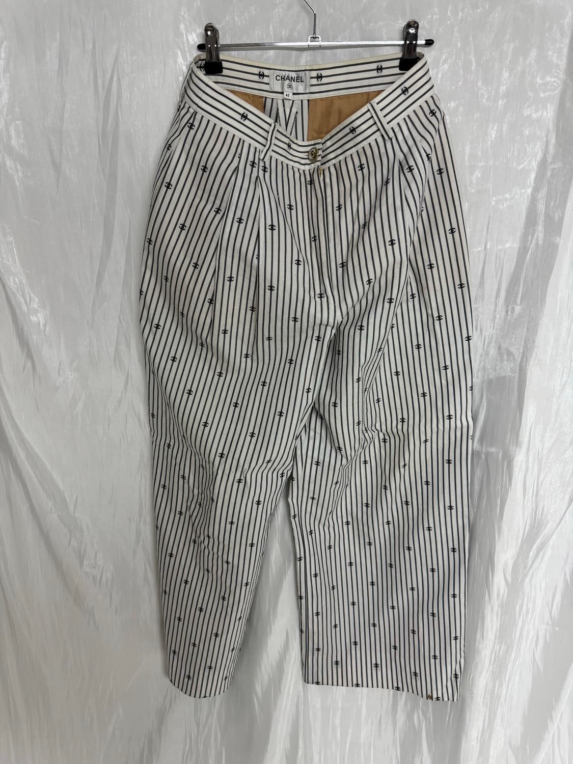 Chanel 21SS CC Logo Stripe Flare Pants 상품이미지2