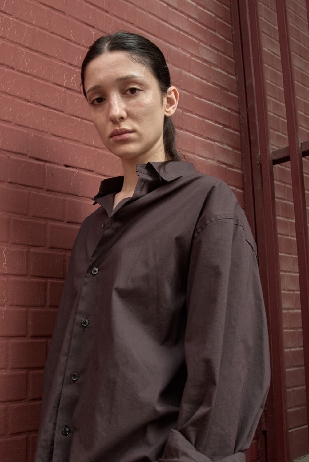 mudule oversized shirt burgundy 상품이미지1