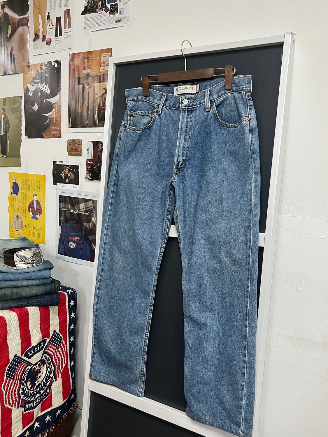 00s Levis 리바이스 505 레귤러 핏 연청 데님 팬츠  상품이미지10